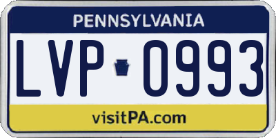 PA license plate LVP0993
