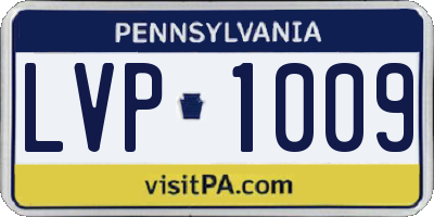 PA license plate LVP1009