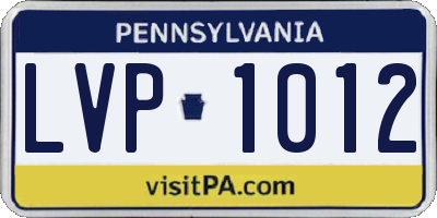 PA license plate LVP1012