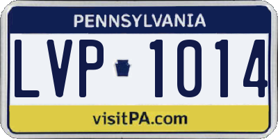 PA license plate LVP1014