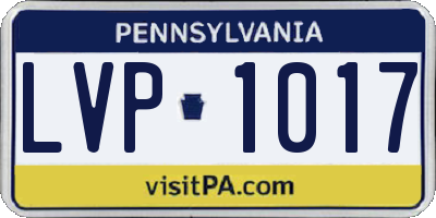 PA license plate LVP1017