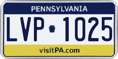 PA license plate LVP1025