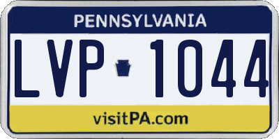 PA license plate LVP1044