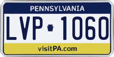 PA license plate LVP1060
