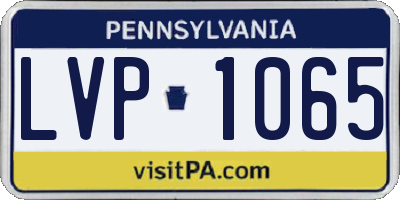 PA license plate LVP1065