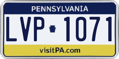 PA license plate LVP1071