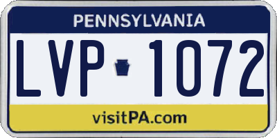 PA license plate LVP1072