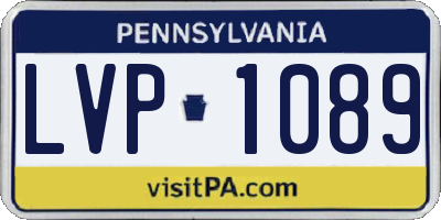 PA license plate LVP1089