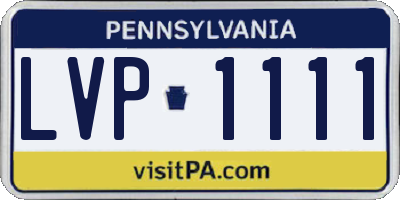 PA license plate LVP1111