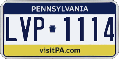PA license plate LVP1114