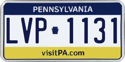 PA license plate LVP1131
