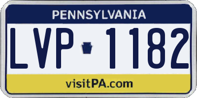 PA license plate LVP1182