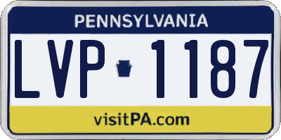 PA license plate LVP1187
