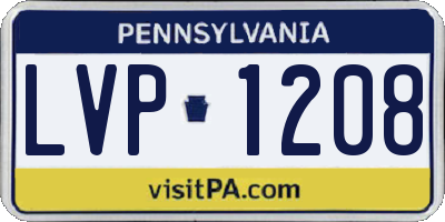 PA license plate LVP1208