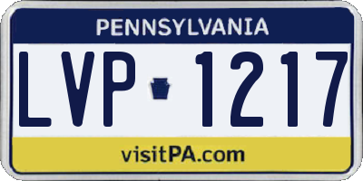 PA license plate LVP1217