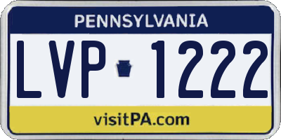 PA license plate LVP1222