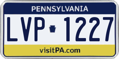 PA license plate LVP1227