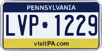 PA license plate LVP1229