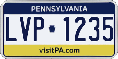 PA license plate LVP1235