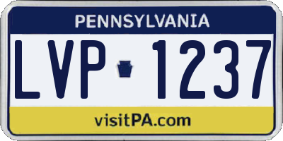 PA license plate LVP1237