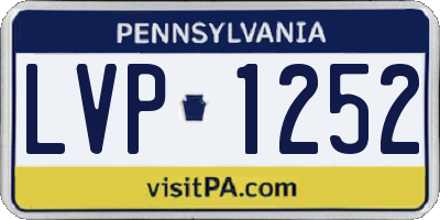 PA license plate LVP1252