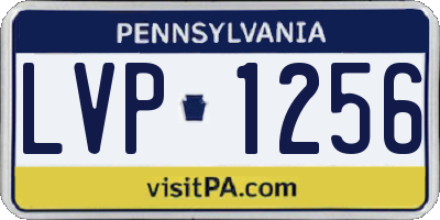 PA license plate LVP1256