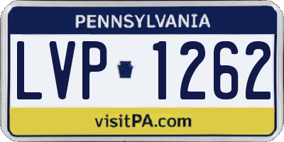 PA license plate LVP1262