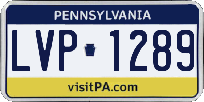 PA license plate LVP1289