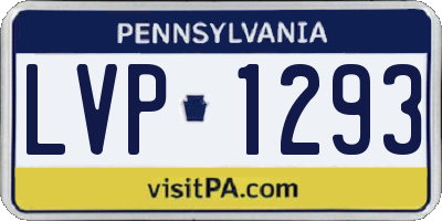 PA license plate LVP1293