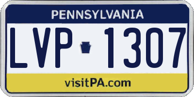 PA license plate LVP1307