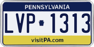 PA license plate LVP1313