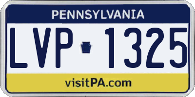 PA license plate LVP1325