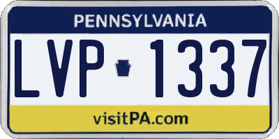PA license plate LVP1337