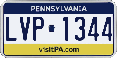 PA license plate LVP1344