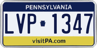 PA license plate LVP1347