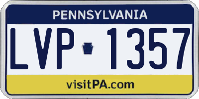 PA license plate LVP1357