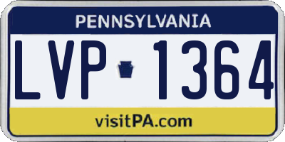 PA license plate LVP1364