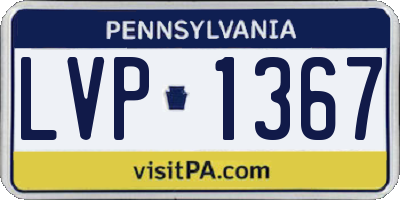 PA license plate LVP1367