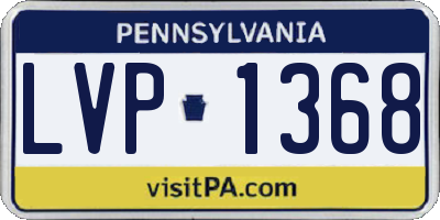 PA license plate LVP1368