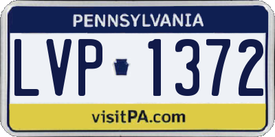 PA license plate LVP1372
