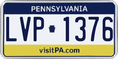 PA license plate LVP1376