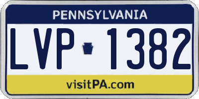 PA license plate LVP1382