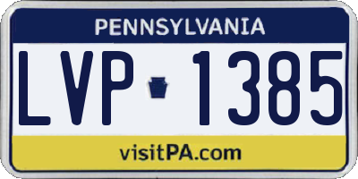 PA license plate LVP1385
