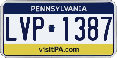 PA license plate LVP1387