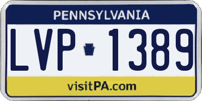 PA license plate LVP1389