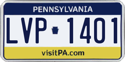 PA license plate LVP1401