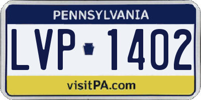 PA license plate LVP1402