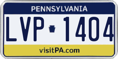 PA license plate LVP1404