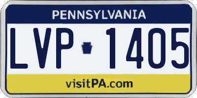PA license plate LVP1405