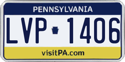 PA license plate LVP1406